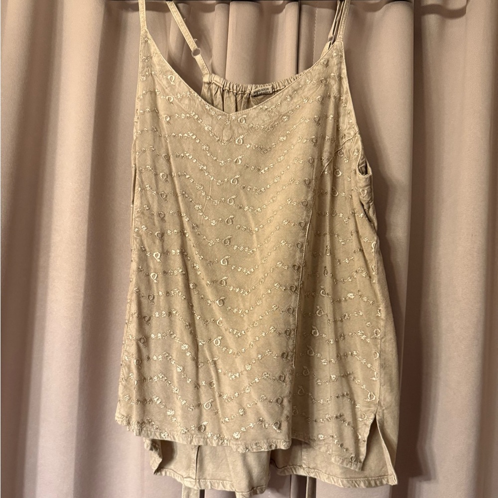 EARTHBOUND Beige Embellished Camisole